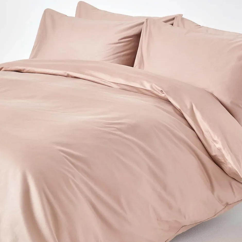 Homescapes Parure de lit en satin de coton égyptien 1000 fils taupe 240x220 cm - Clearance