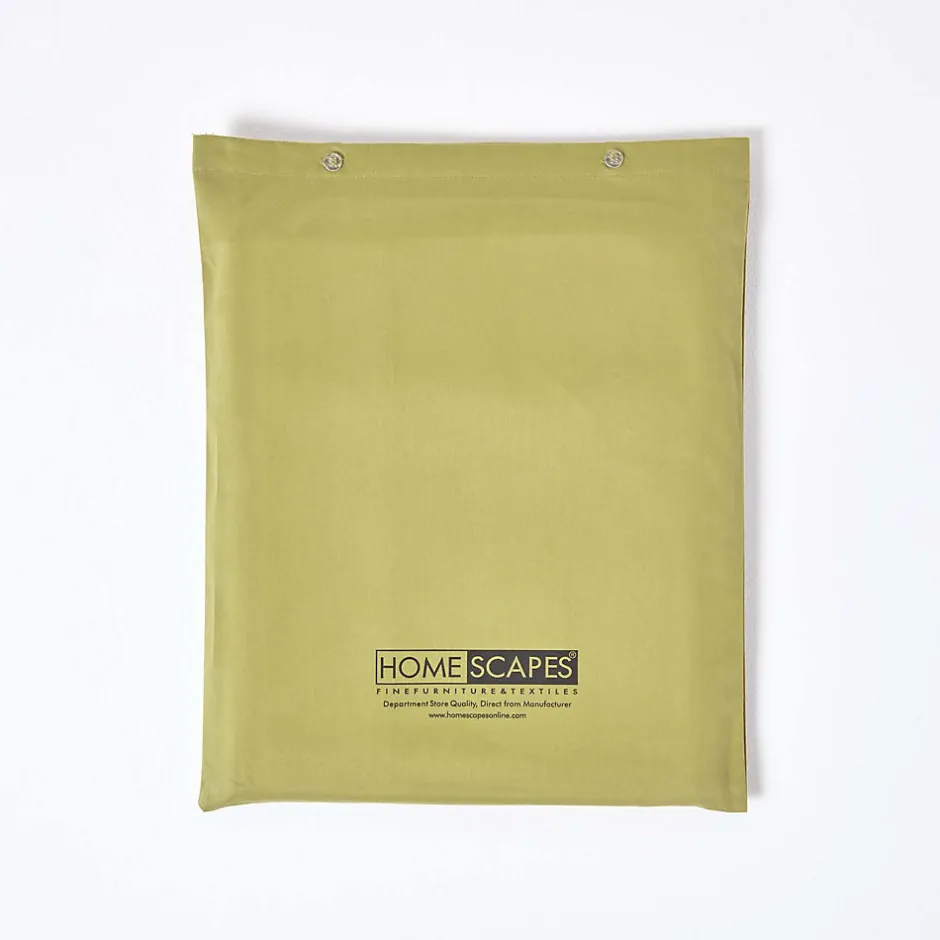 Homescapes Parure de lit en satin de coton égyptien 1000 fils vert olive, 230x220cm -