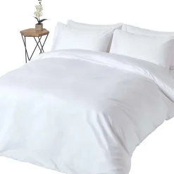 Homescapes Parure de lit en satin de coton égyptien 1000 fils blanc, 135x200cm - Best