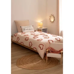 Atmosphera Parure de lit enfant Amour en coton tufté Discount