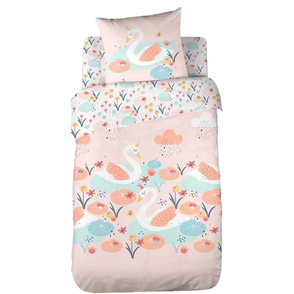 Côté Déco Parure de lit enfant Cygne - Coton 57 fils/cm²