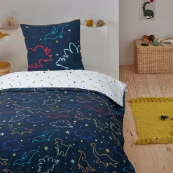Future Home Parure de lit enfant dinosaure réversible 140x200cm
