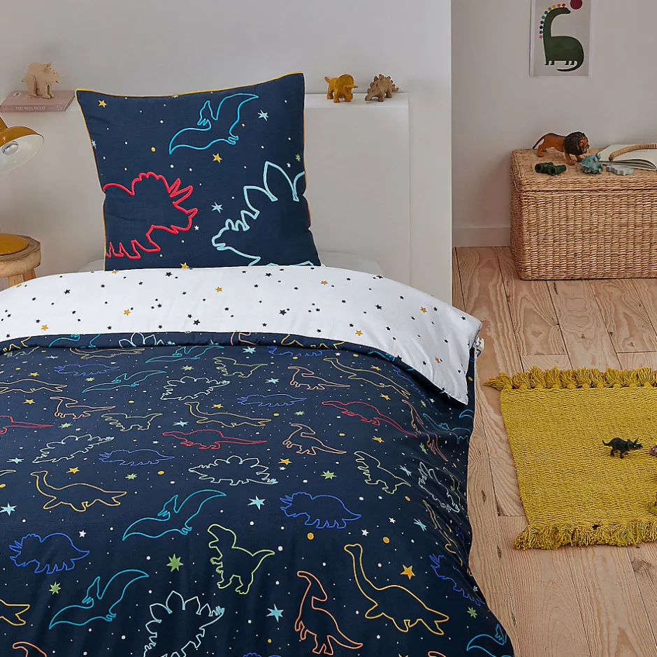 Future Home Parure de lit enfant dinosaure réversible 140x200cm