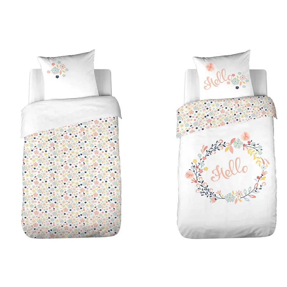 Côté Déco Parure de lit enfant Hello - 100% coton 57 fils/cm² Hot