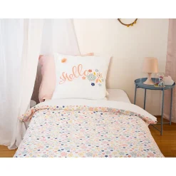 Côté Déco Parure de lit enfant Hello - 100% coton 57 fils/cm² Hot