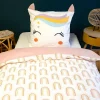 Côté Déco Parure de lit enfant Licorne avec oreilles rembourrées - 100% coton 57 fils/cm² Best