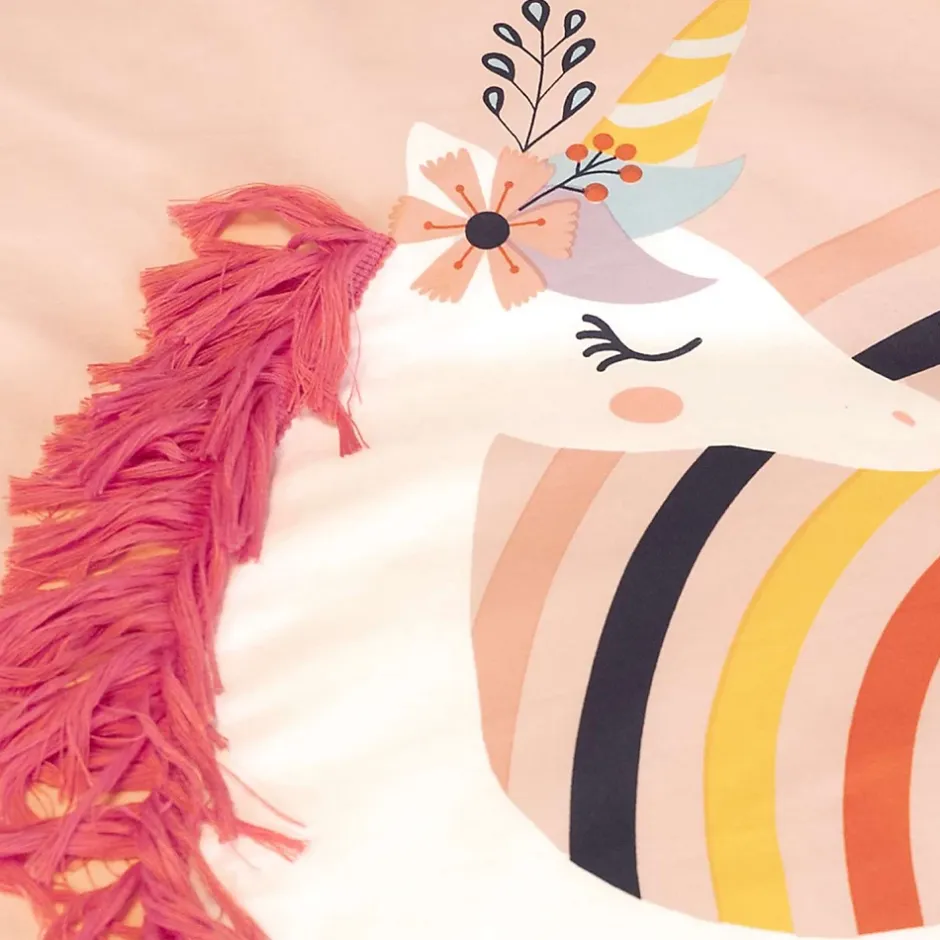 Côté Déco Parure de lit enfant Licorne avec oreilles rembourrées - 100% coton 57 fils/cm² Best