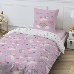 Future Home Parure de lit enfant réversible Licorne 140x200cm