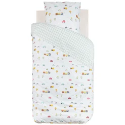 Atmosphera Parure de lit enfant réversible voitures - 100% coton 57 fils/cm²