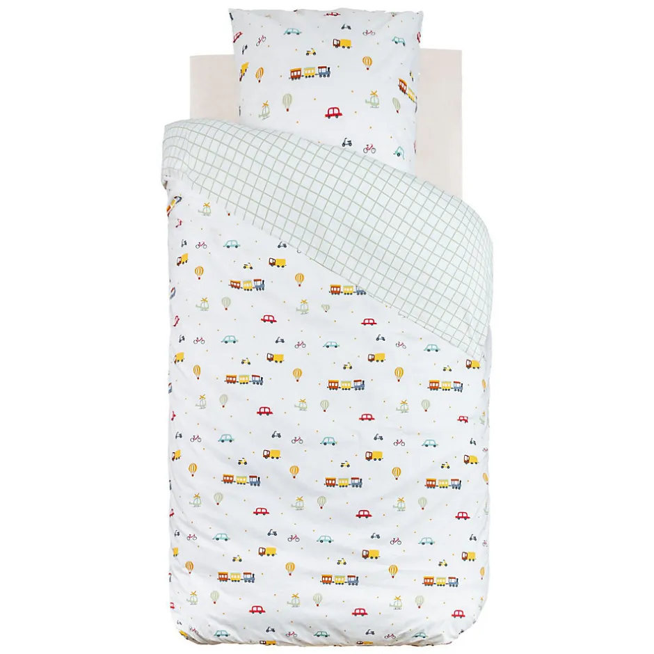 Atmosphera Parure de lit enfant réversible voitures - 100% coton 57 fils/cm²
