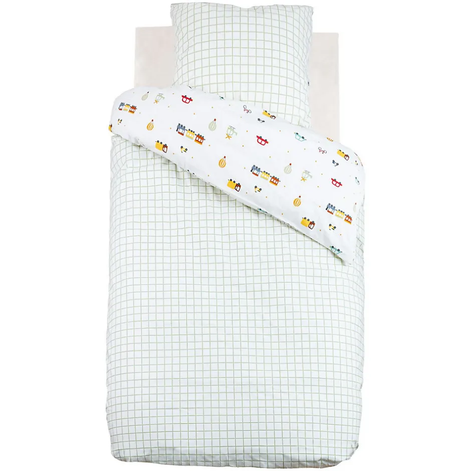 Atmosphera Parure de lit enfant réversible voitures - 100% coton 57 fils/cm²