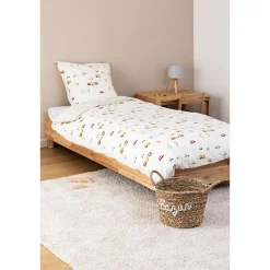 Atmosphera Parure de lit enfant réversible voitures - 100% coton 57 fils/cm²