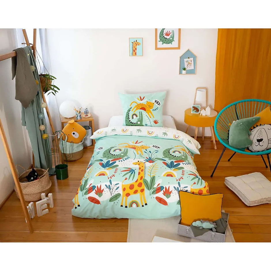 Côté Déco Parure de lit enfant Safari - 100% coton adouci 57 fils