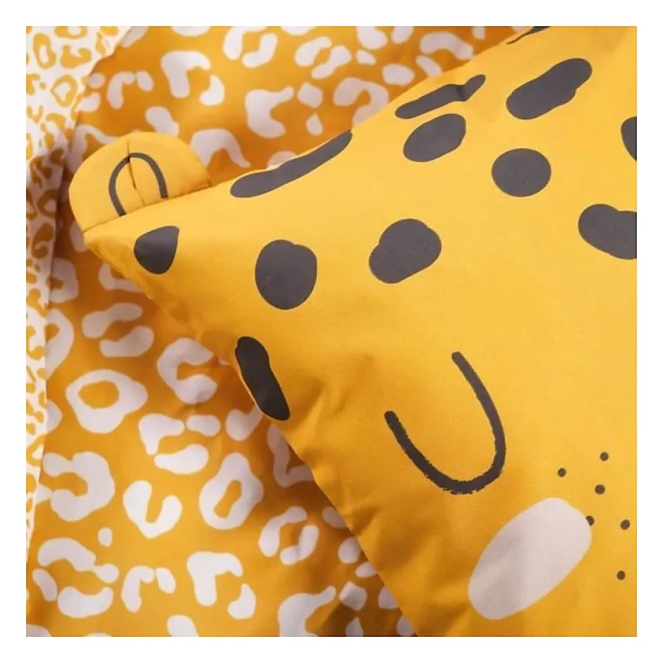 Todays Tools Parure de lit enfant TODAY Funny - 140x200 cm - 100% Coton - imprimé léopard Clearance