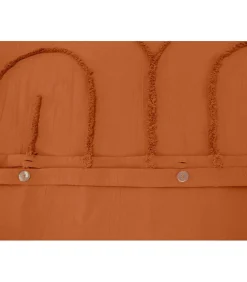 Côté Déco Parure de lit FAR- 240x220 cm - Coton lavé tufté - 52 fils,cm² - 220x240cm - Terre cuite