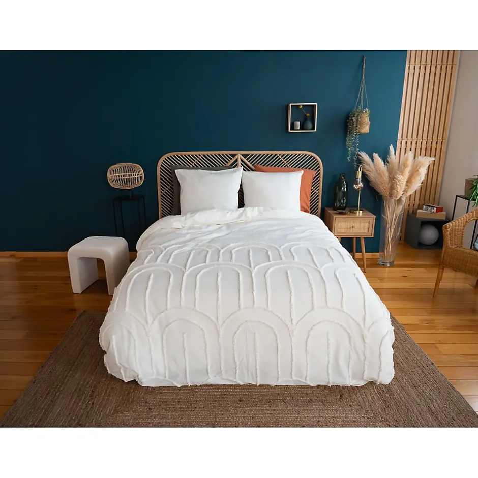Côté Déco Parure de lit finition tufté - 100% coton lavé 52 fils/cm² Best