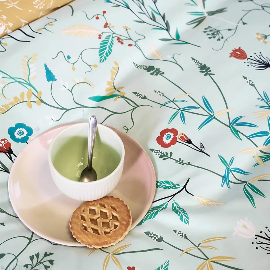 Linnea Parure de lit FLORISSANE 240x220 cm 100% polyester microfibre vert 3 pièces New