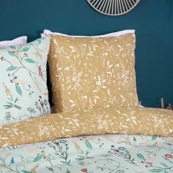 Linnea Parure de lit FLORISSANE 240x220 cm 100% polyester microfibre vert 3 pièces New