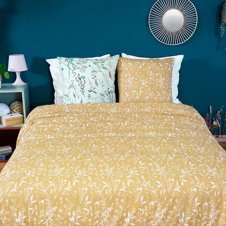 Linnea Parure de lit FLORISSANE 240x220 cm 100% polyester microfibre vert 3 pièces New