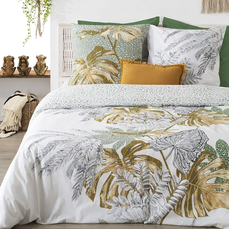 Atmosphera Parure de Lit imprimé Monstera en 240 x 220 New