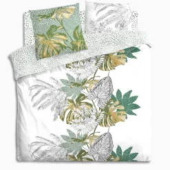 Atmosphera Parure de Lit imprimé Monstera en 240 x 220 New