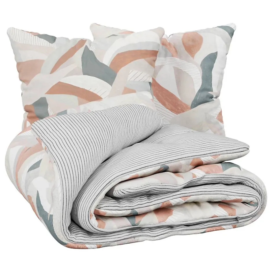 Atmosphera Créateur D'Intérieur Parure de lit imprimée Aeris gris 260x240cm - Atmosphera Outlet