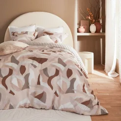 Atmosphera Créateur D'Intérieur Parure de lit imprimée Aeris gris 260x240cm - Atmosphera Outlet