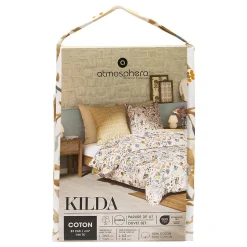 Atmosphera Créateur D'Intérieur Parure de lit imprimée Kilda beige lin 260x240cm - Atmosphera Hot