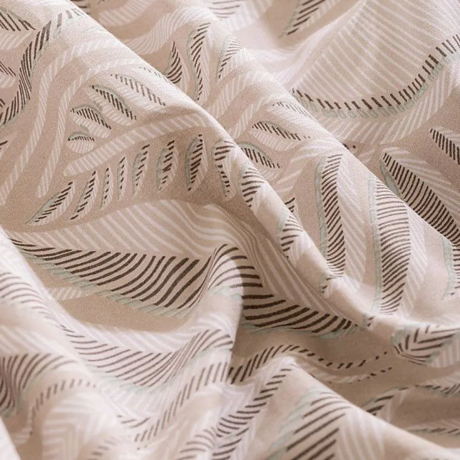 Atmosphera Créateur D'Intérieur Parure de lit imprimée Nalh 240x220cm beige lin - Atmosphera