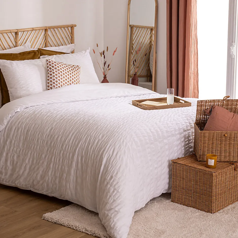 Atmosphera Créateur D'Intérieur Parure de lit Irhia 240x220cm blanc - Atmosphera