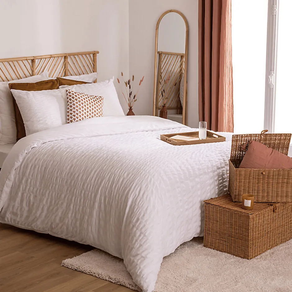 Atmosphera Créateur D'Intérieur Parure de lit Irhia 240x220cm blanc - Atmosphera