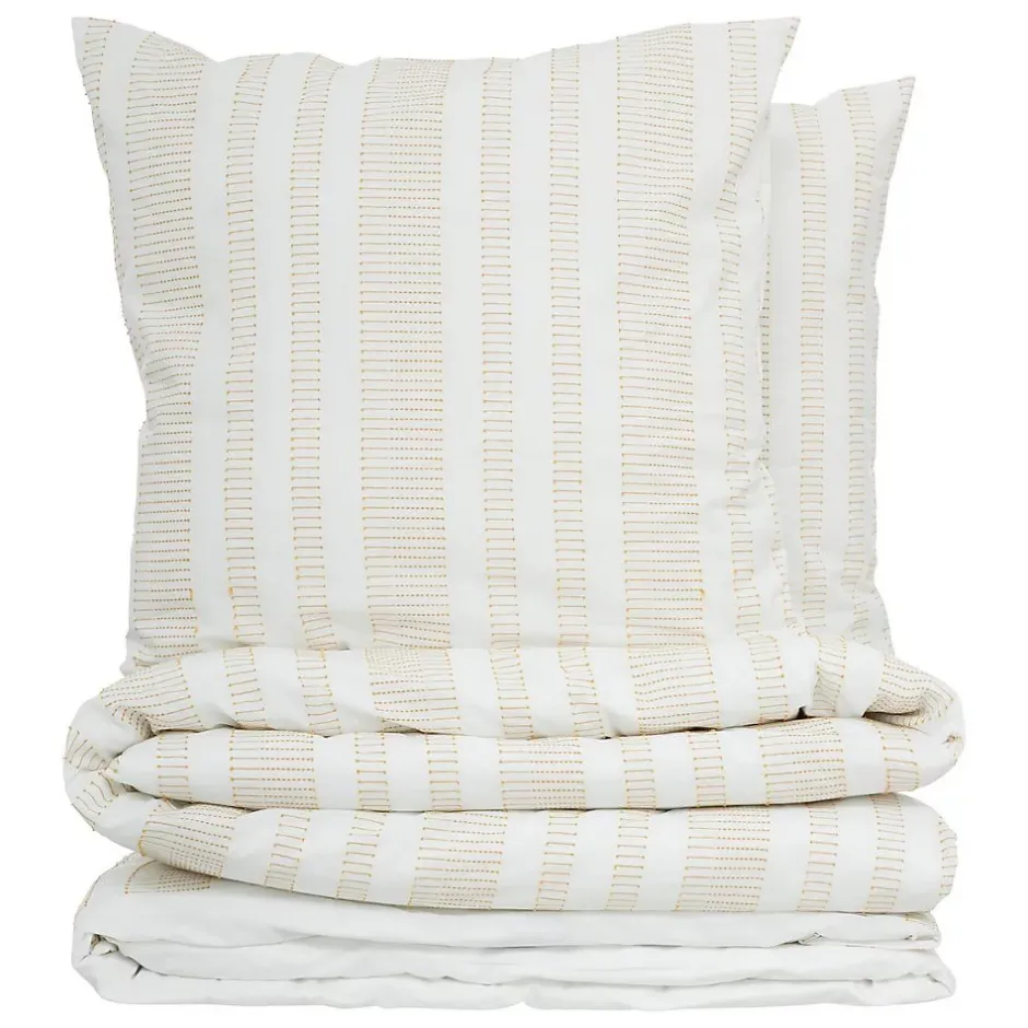 Atmosphera Créateur D'Intérieur Parure de lit Isao coton blanc/jaune 240x220cm - Atmosphera Online