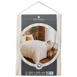 Atmosphera Créateur D'Intérieur Parure de lit Isao coton blanc/jaune 240x220cm - Atmosphera Online