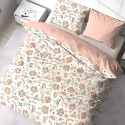 Linnea Parure de lit ISPANA 240x220 cm 100% polyester microfibre rose 3 pièces