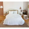 Côté Déco Parure de lit JAJA - 240x220 cm - Coton BCI lavé tufté - 52 fils,cm² - Blanc - 220x240cm - Blanc