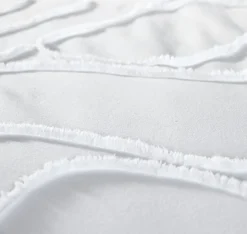 Côté Déco Parure de lit JAJA - 240x220 cm - Coton BCI lavé tufté - 52 fils,cm² - Blanc - 220x240cm - Blanc