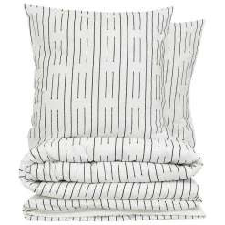 Atmosphera Créateur D'Intérieur Parure de lit Kain coton blanc/noir 260x240cm - Atmosphera New