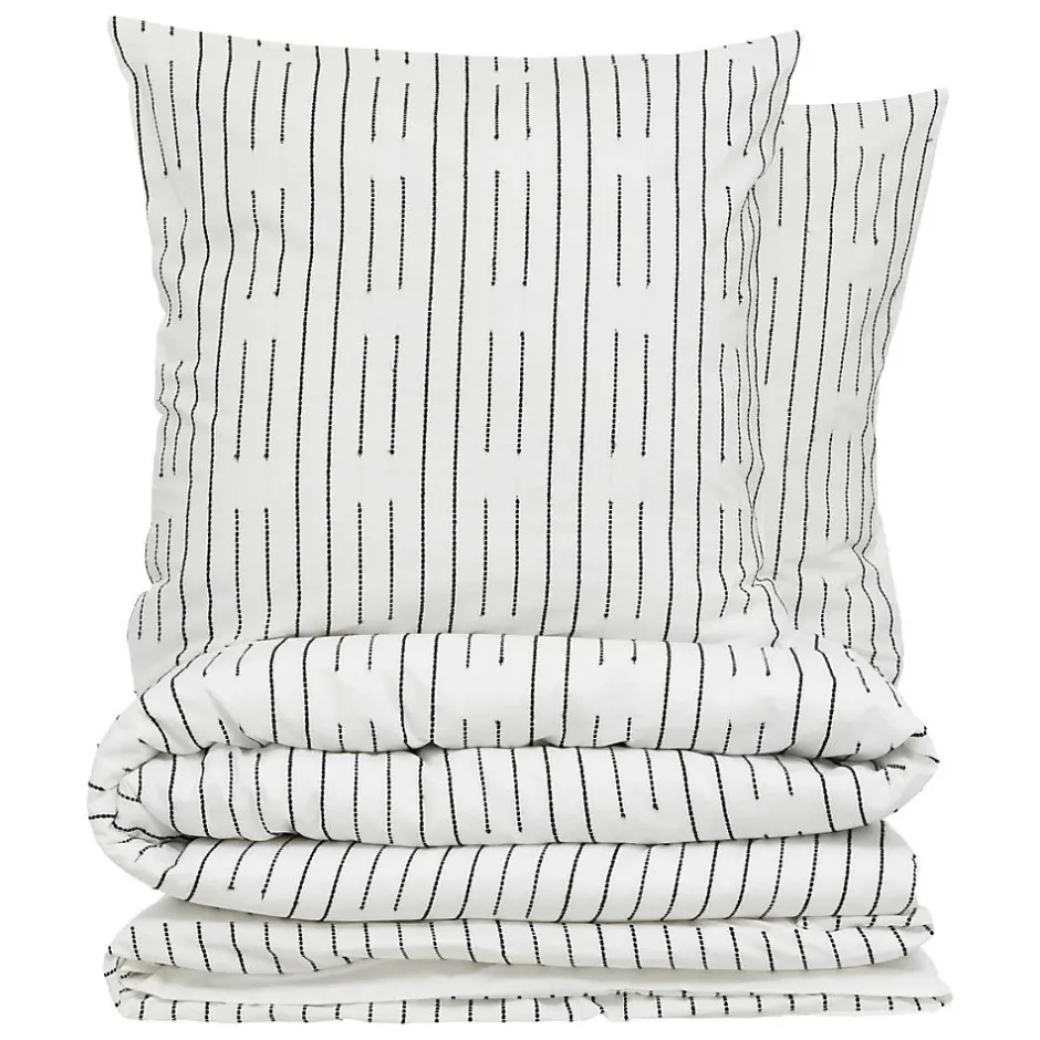Atmosphera Créateur D'Intérieur Parure de lit Kain coton blanc/noir 260x240cm - Atmosphera New