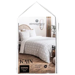 Atmosphera Créateur D'Intérieur Parure de lit Kain coton blanc/noir 260x240cm - Atmosphera New