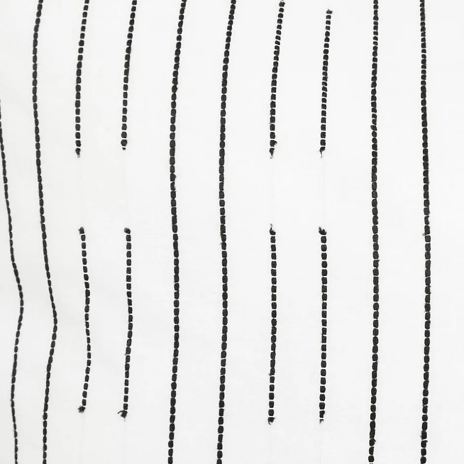 Atmosphera Créateur D'Intérieur Parure de lit Kain coton blanc/noir 240x220cm - Atmosphera