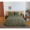 Côté Déco Parure de lit KAYL - 240x220 cm - Coton BCI lavé tufté - 52 fils,cm² - Kaki - 220x240cm - Vert kaki Discount