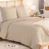 Atmosphera Créateur D'Intérieur Parure de lit Landiha Percale beige lin 240x220cm - Atmosphera Best