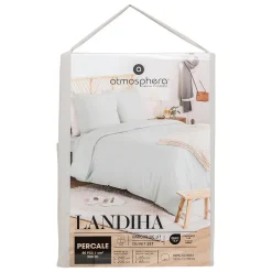 Atmosphera Créateur D'Intérieur Parure de lit Landiha Percale beige lin 240x220cm - Atmosphera Best