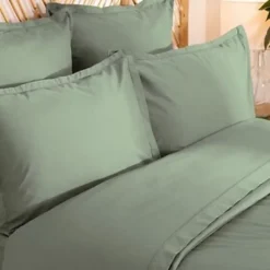 Atmosphera Créateur D'Intérieur Parure de lit Landiha Percale vert jade 260x240cm - Atmosphera Best