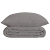 Atmosphera Créateur D'Intérieur Parure de lit Landiha Percale gris 260x240cm - Atmosphera