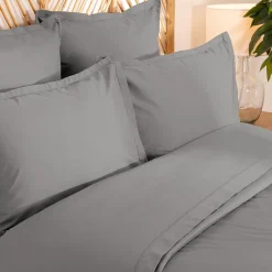 Atmosphera Créateur D'Intérieur Parure de lit Landiha Percale gris 260x240cm - Atmosphera