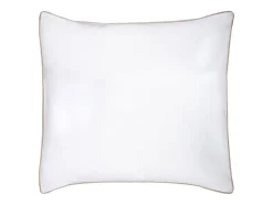 Vente-unique Parure de lit percale de coton 80 fils/cm² - Housse de couette 220 x 240 cm + 2 taies d'oreiller 63 x 63 cm - Blanc passepoil