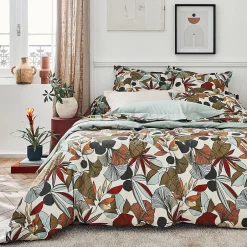 Linnea Parure de lit percale de coton 140x200 cm CASCADE vert Sauge 2 pièces Online