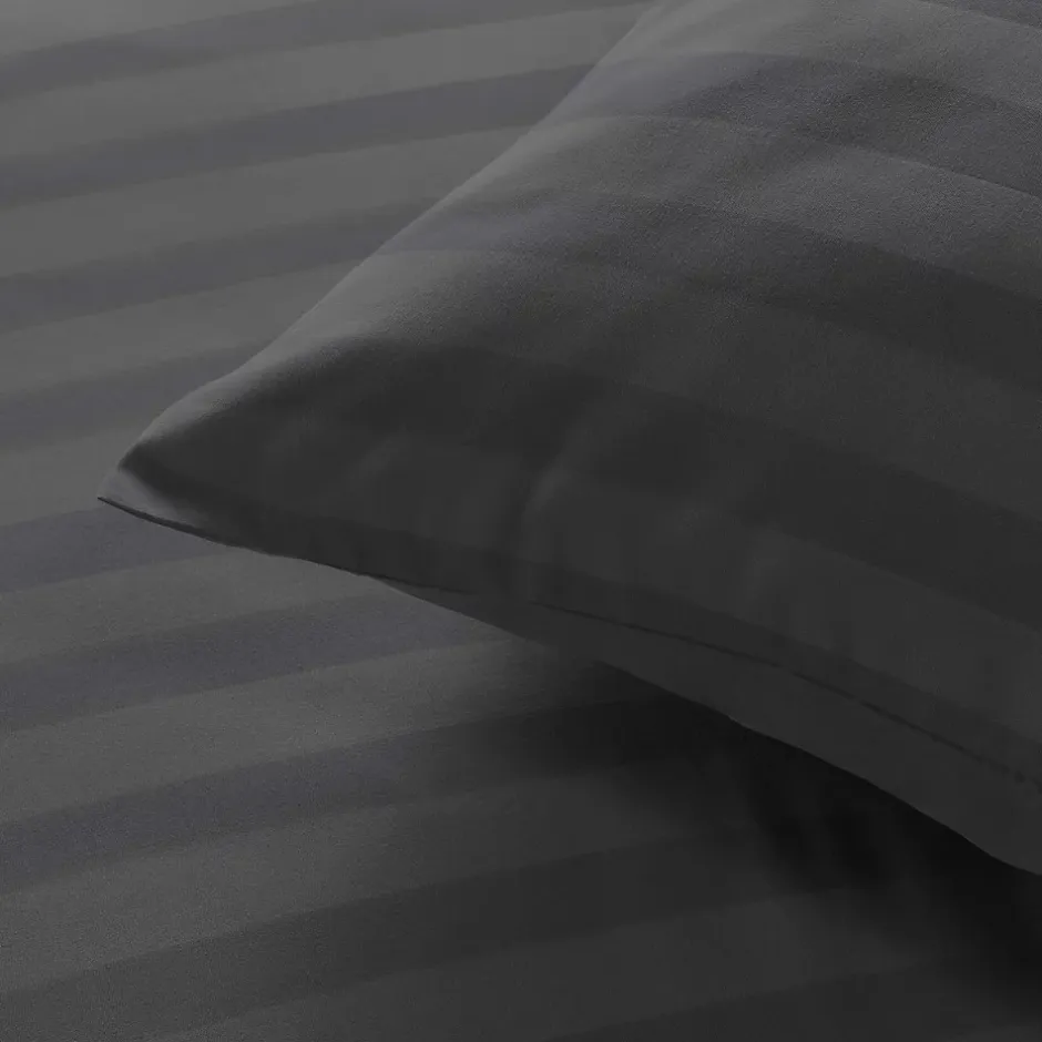 Douceur D'Intérieur Parure de lit rayures dans le tissage (240x220 cm - Gris)