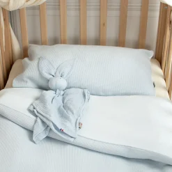 Sevira Kids Parure de lit réversible gaze de coton & nid d'abeille
